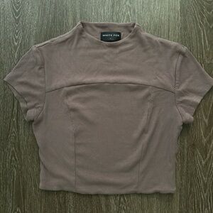 WF: Brown Cropped Fitted T-Shirt